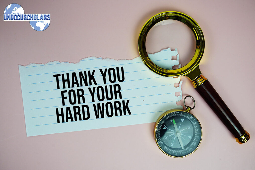 thank you for your hard work